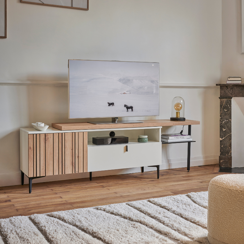 Le meuble TV avec rangements, pour un salon toujours bien organisé