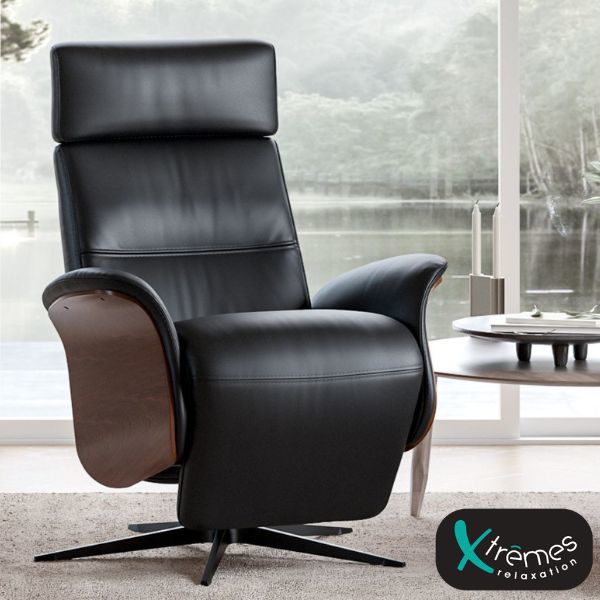 Fauteuil pivotant inclinable repose-pieds manuel