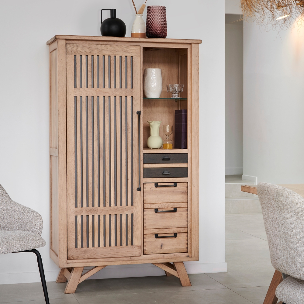 Vitrine 2 portes 1 tiroir 1 niche