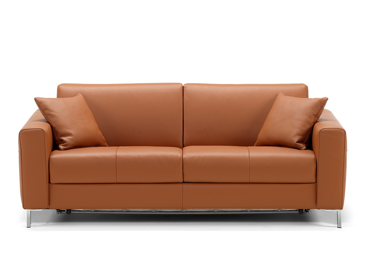 Canapé-lit en cuir couchage 140x190