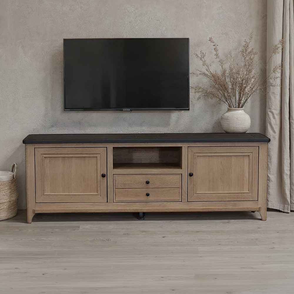 Meuble TV 2 portes 1 tiroir 1 niche