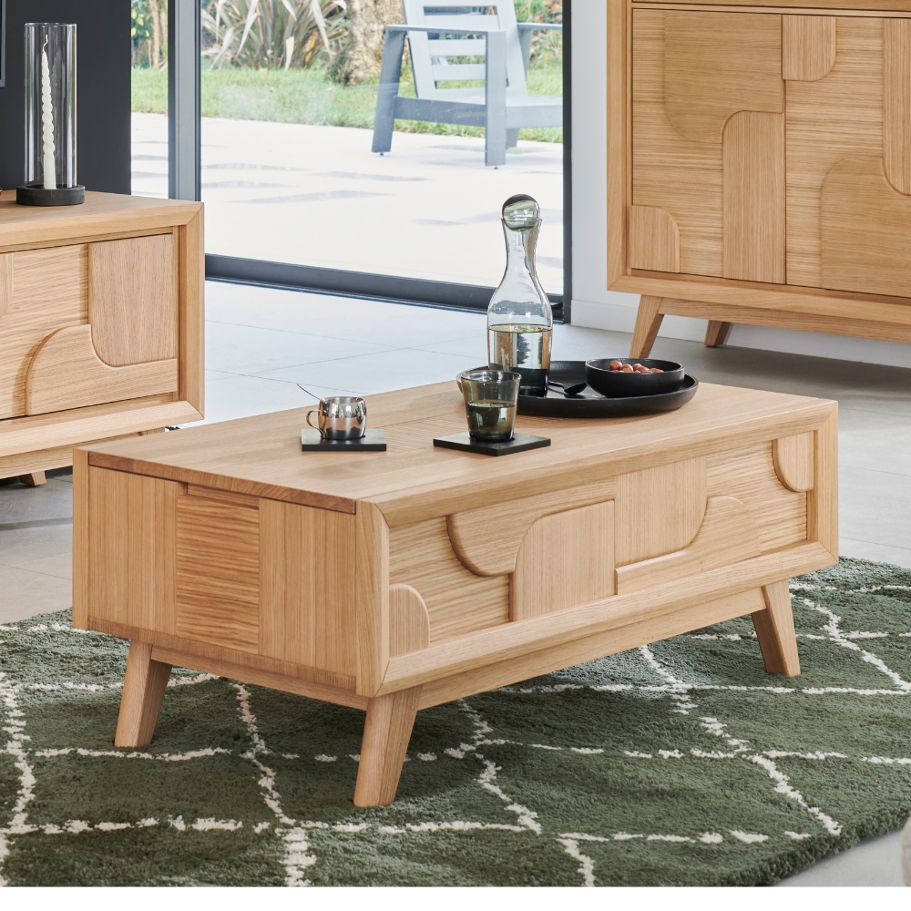 Table basse plateau relevable
