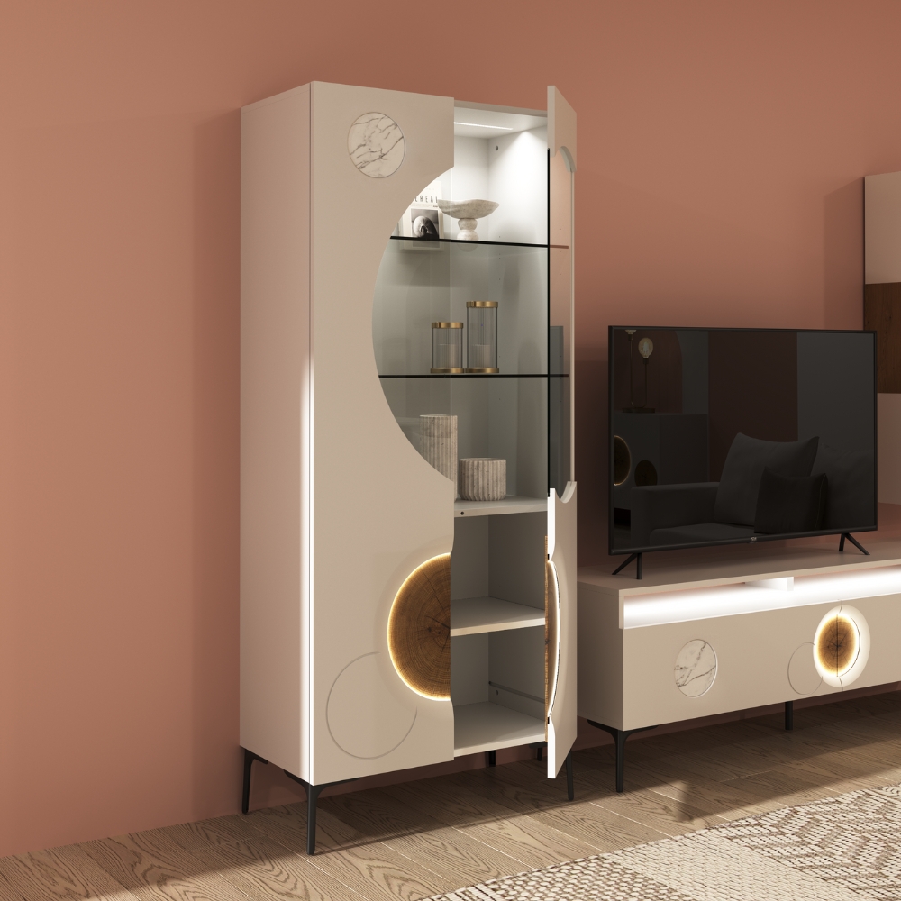 Vitrine 2 portes vitrées