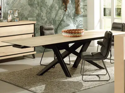 Tables à manger : quand la céramique imite le bois !
