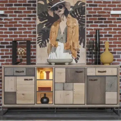 Enfilade 3 portes 2 tiroirs 1 niche