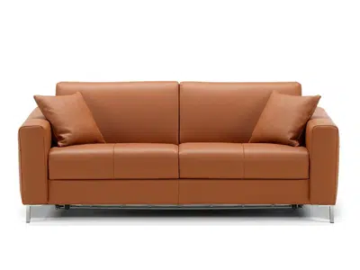 Canapé-lit en cuir couchage 140x190