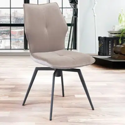Chaise pivotante tissu et velours