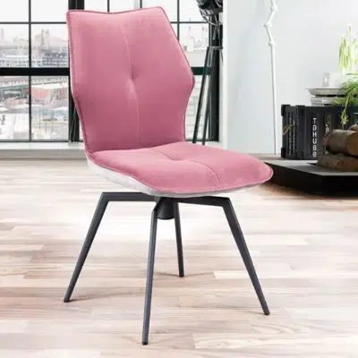Chaise pivotante tissu et velours