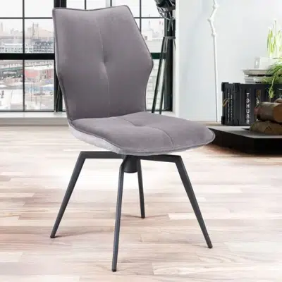 Chaise pivotante tissu et velours