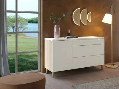 Commode 1 porte 3 tiroirs