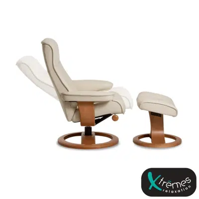 Fauteuil pivotant et pouf