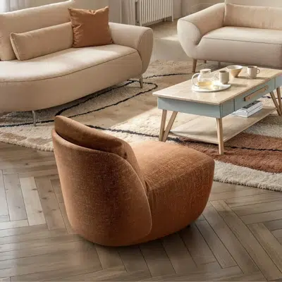 Fauteuil pivotant en tissu