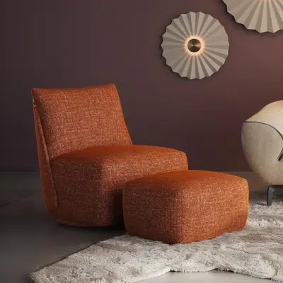 Fauteuil pivotant en tissu