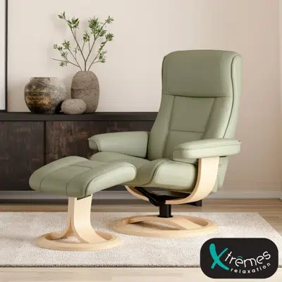 Fauteuil pivotant et pouf