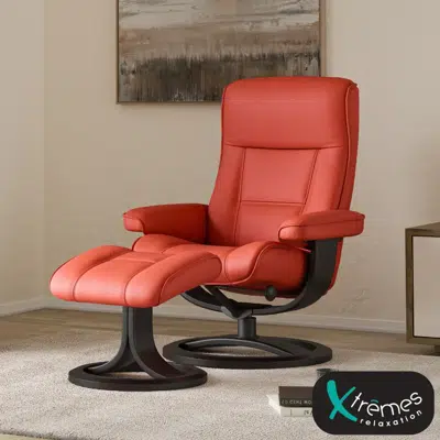 Fauteuil pivotant et pouf