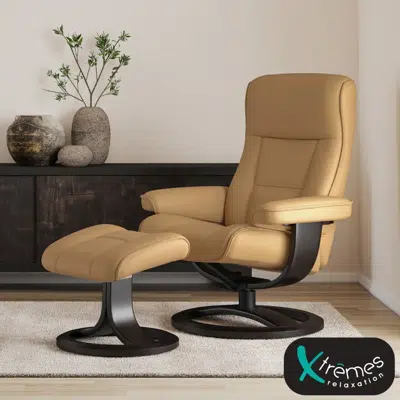 Fauteuil pivotant et pouf