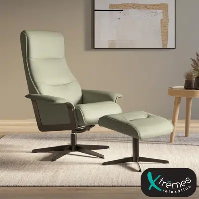 Fauteuil pivotant et pouf