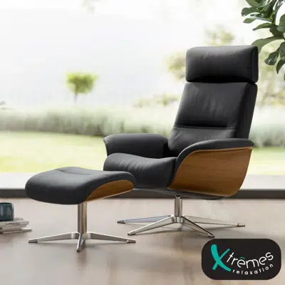 Fauteuil pivotant et pouf