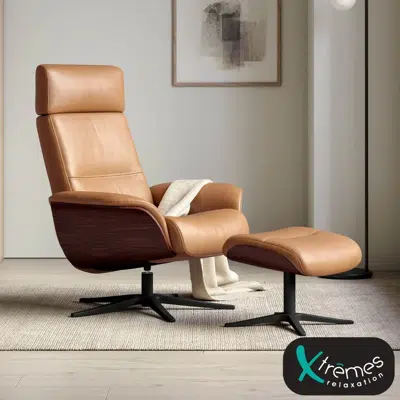 Fauteuil pivotant et pouf
