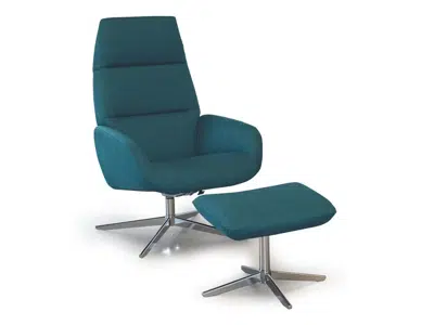 Fauteuil inclinable pivotant et repose-pieds