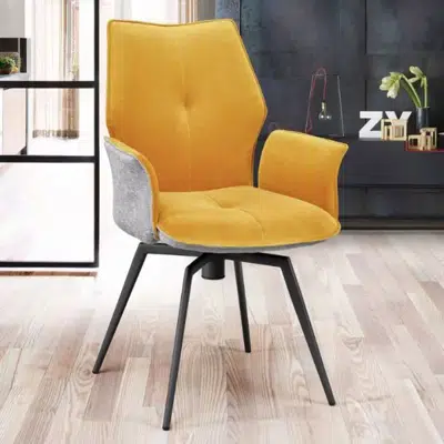 Chaise pivotante tissu et velours