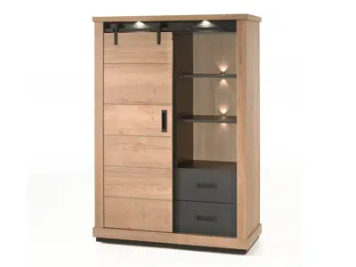 Meuble de rangement 1 porte 2 tiroirs 1 niche