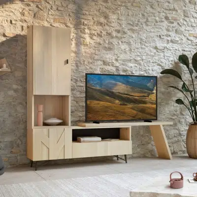 Meuble TV 2 portes 1 tiroir