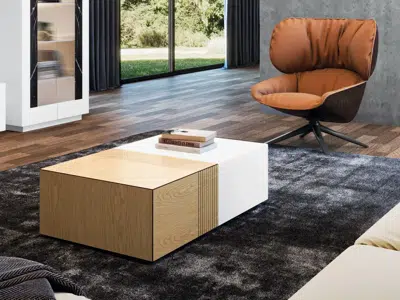 Table basse rectangulaire avec coffre de rangement