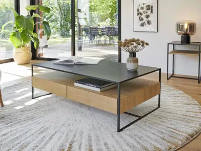 Table basse 2 tiroirs