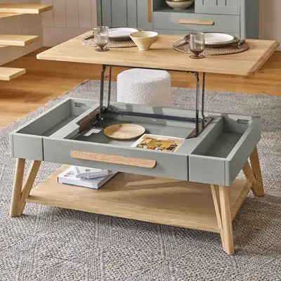 Table basse plateau relevable