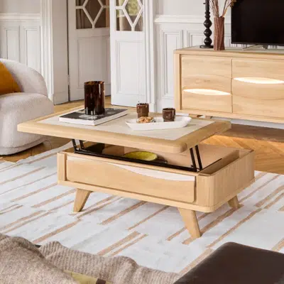 Table basse plateau relevable