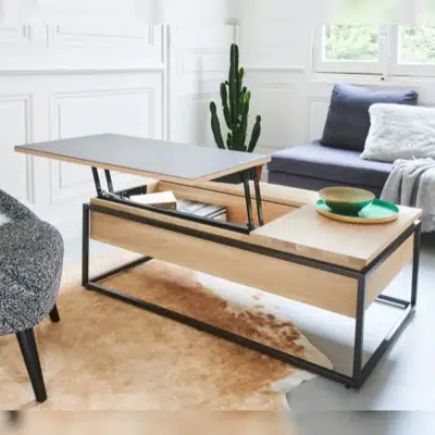 Table basse plateau relevable