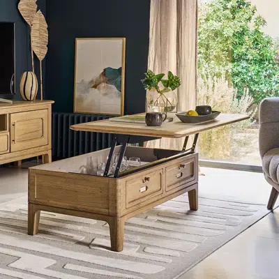 Table basse plateau relevable