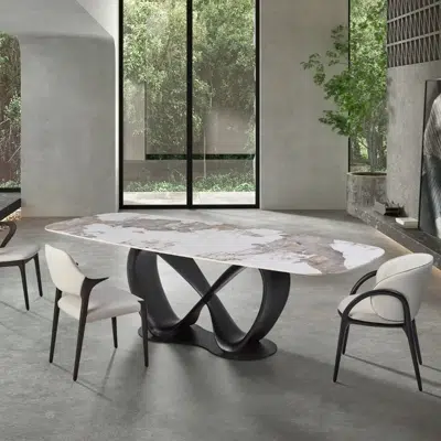 Table ovale en céramique