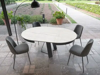 Table ronde extensible céramique