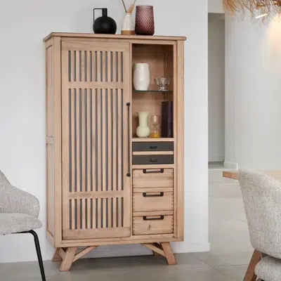 Vitrine 2 portes 1 tiroir 1 niche