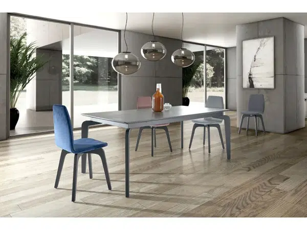 Table extensible céramique pieds métal