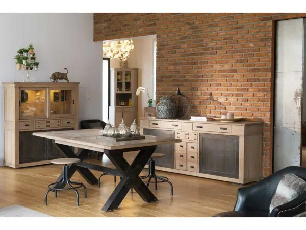 Table rectangulaire pied X