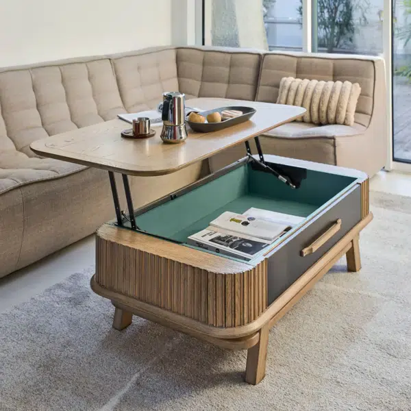 Table basse plateau relevable