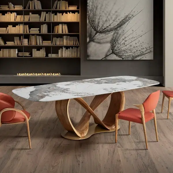 Table ovale en céramique