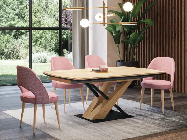 Table repas extensible rectangulaire