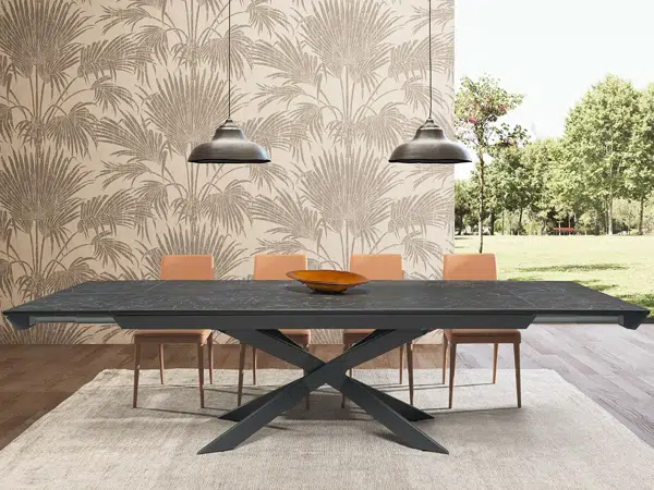 Table céramique avec 2 allonges